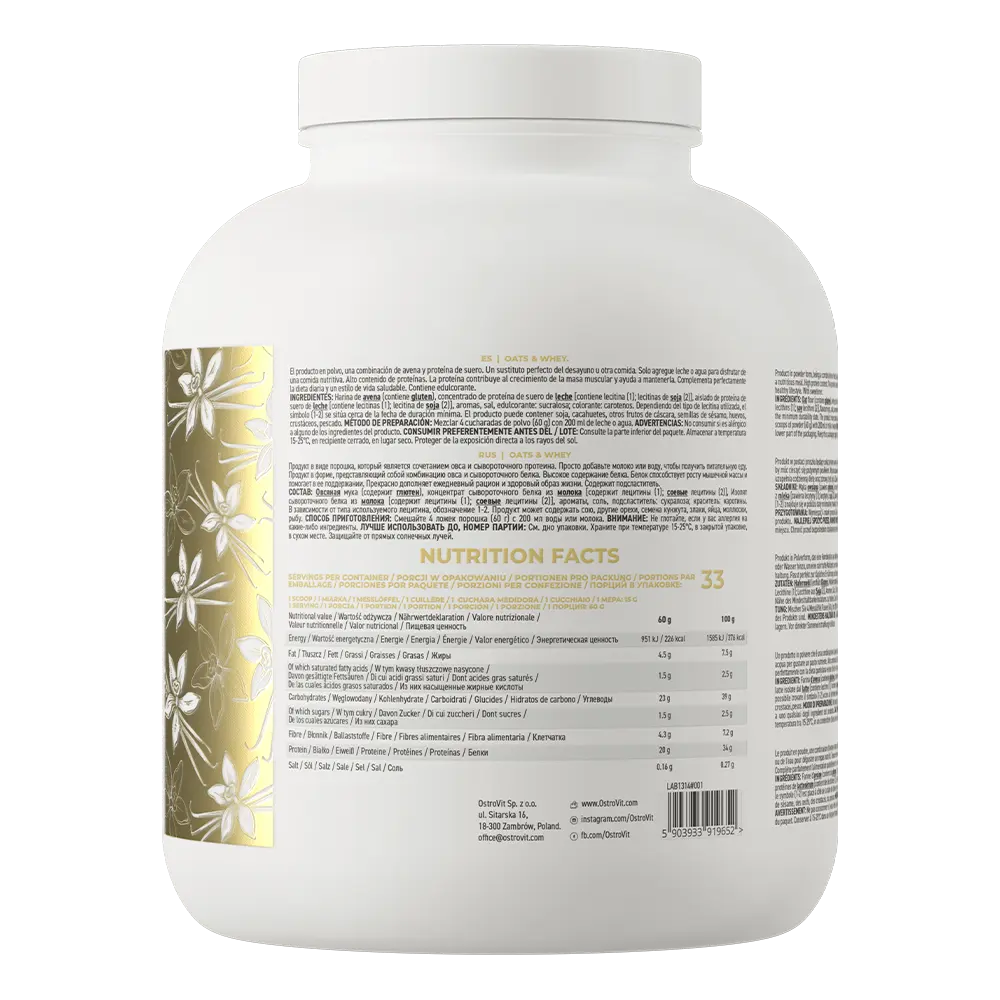 OstroVit OATS & Whey 2kg – Proteinski Ovseni Obrok Bez Šećera