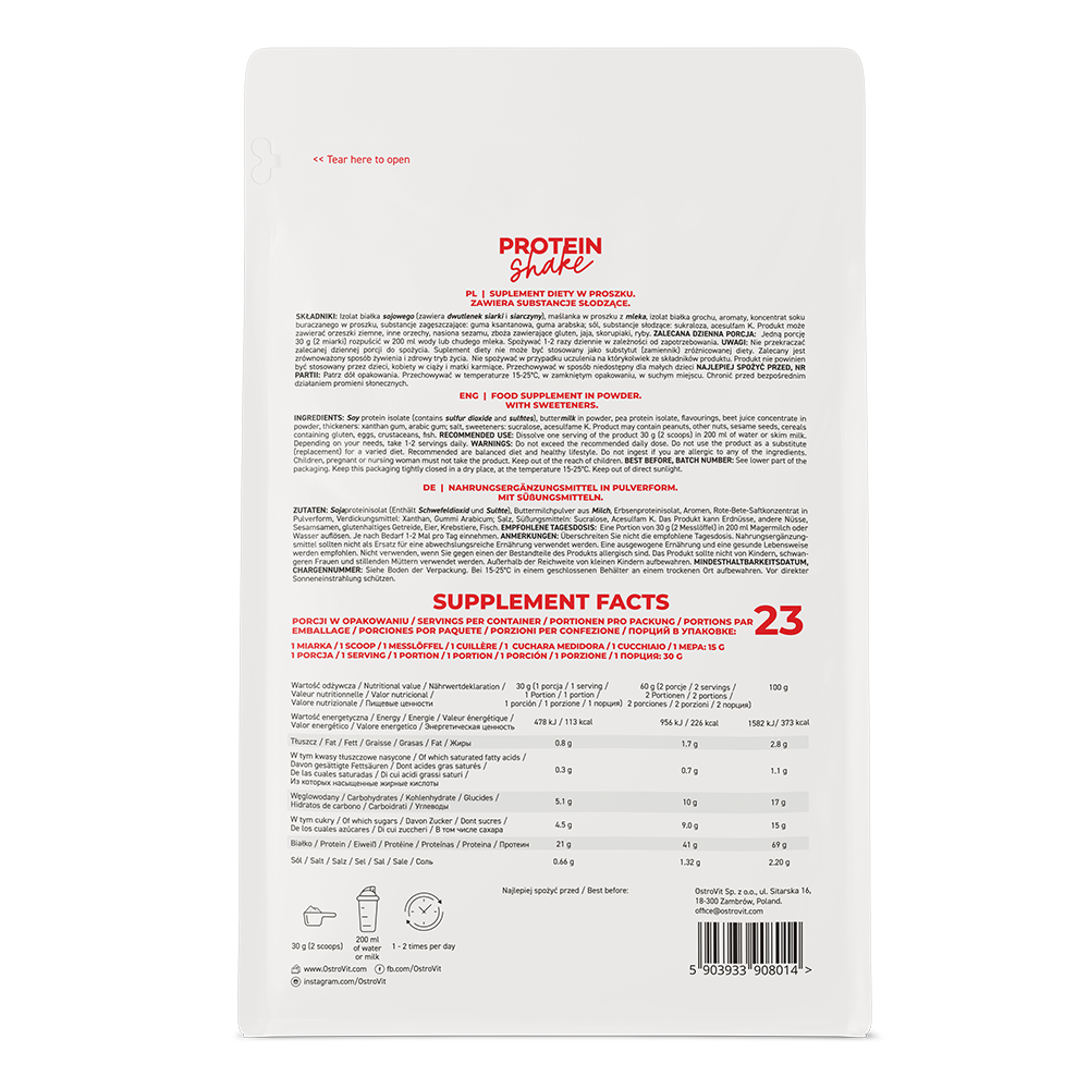 OstroVit Protein Shake 700g - Biljno-Životinjski Protein za Rast Mišića