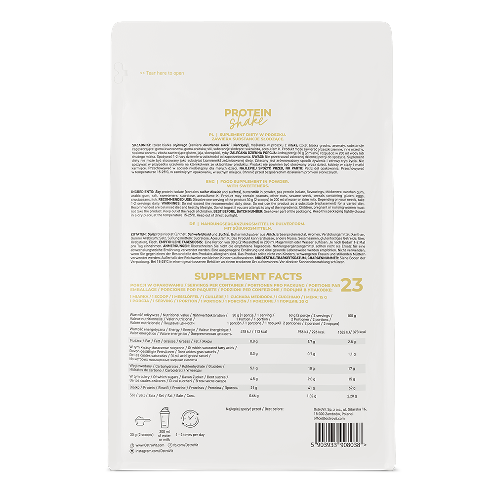 OstroVit Protein Shake 700g - Biljno-Životinjski Protein za Rast Mišića