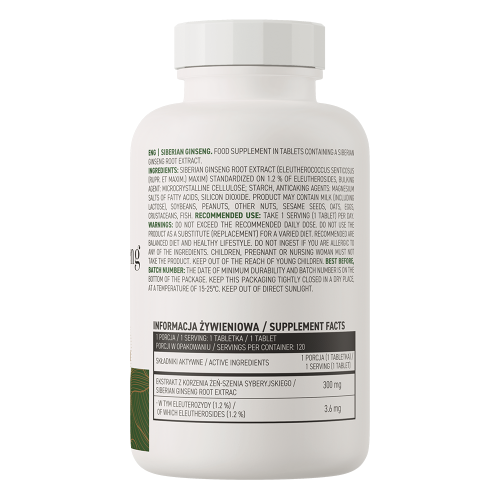 OstroVit Siberian Ginseng 120 Tableta - Prirodna Energija i Podrška Imunitetu