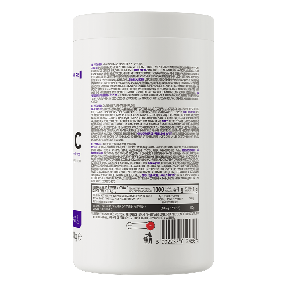 OstroVit Vitamin C 1000 g - Prirodni Prah za Imunitet i Energiju