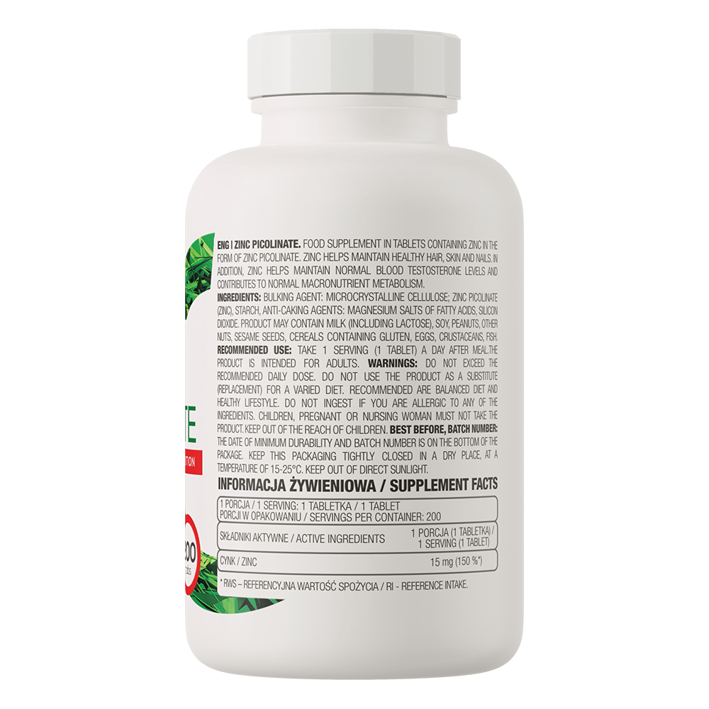 OstroVit Cink Pikolinat 200 Tableta - Za Imunitet i Kožu