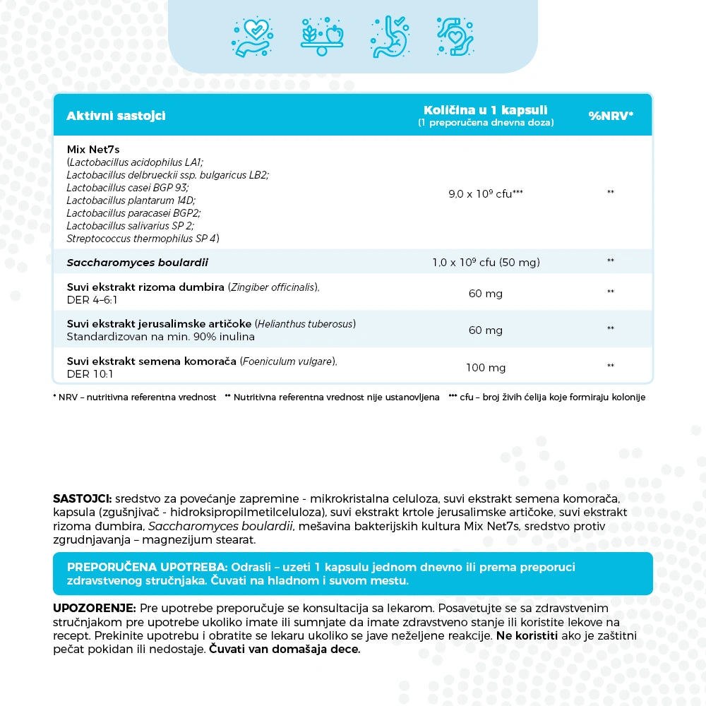 Kaltex PROBIOTIC + PREBIOTIC: 10 Milijardi CFU za Varenje i Imunitet Creva