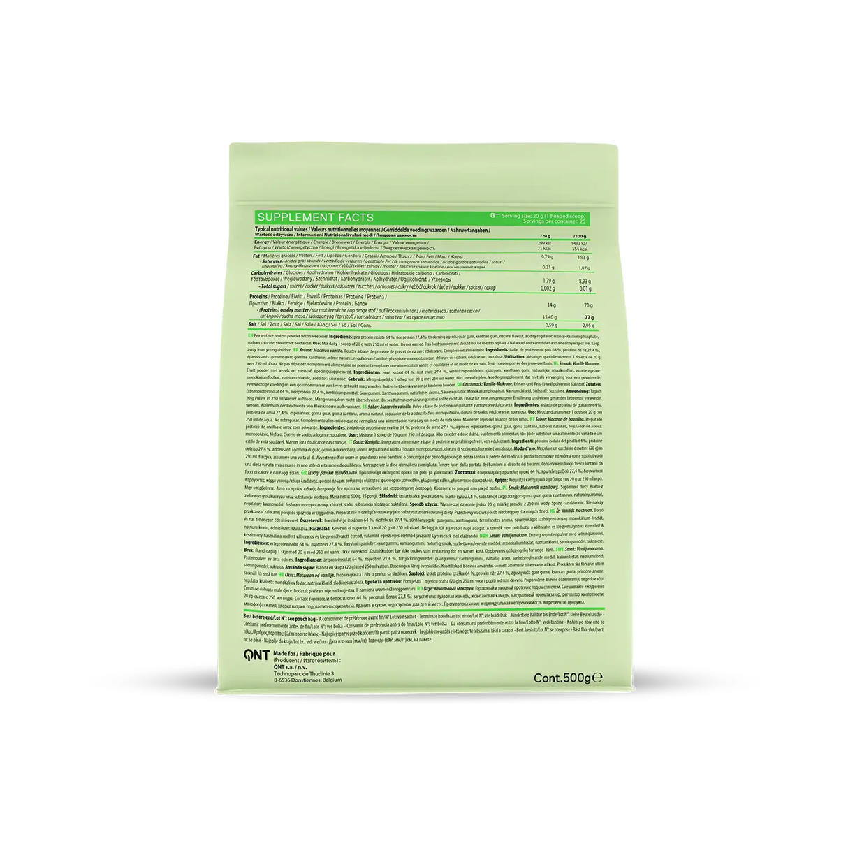 QNT Vegan Protein – Biljni Proteinski Šejk za Mišiće i Energiju