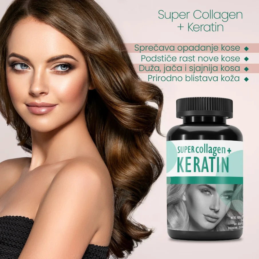 Aleksandar MN Super Collagen + Keratin – Kolagen, keratin i biotin za kosu | 60 kapsula