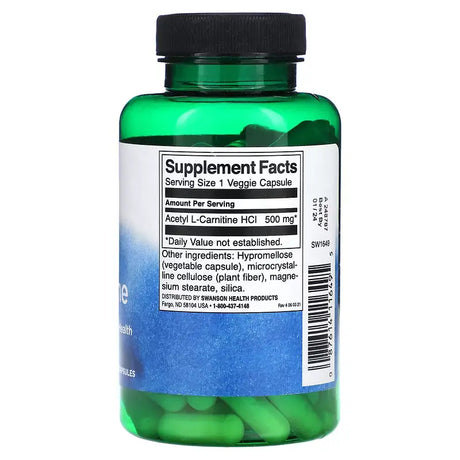 Swanson Acetyl L-Carnitine 500 mg – Podrška Energiji i Funkciji Mozga