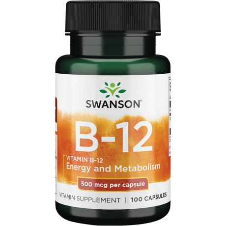 Swanson Vitamin B12, 500 mcg, 100 Kapsula - Energija i Podrška Metabolizmu - Dobrobit