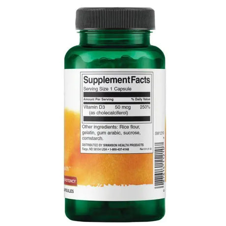 Swanson Vitamin D3, 2000 IU (50 mcg), 250 Kapsula - Veća Potencija - Dobrobit
