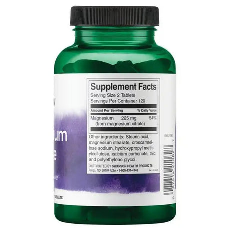 Swanson Magnesium Citrate 112,5 mg – Podrška Mišićima i Nervima