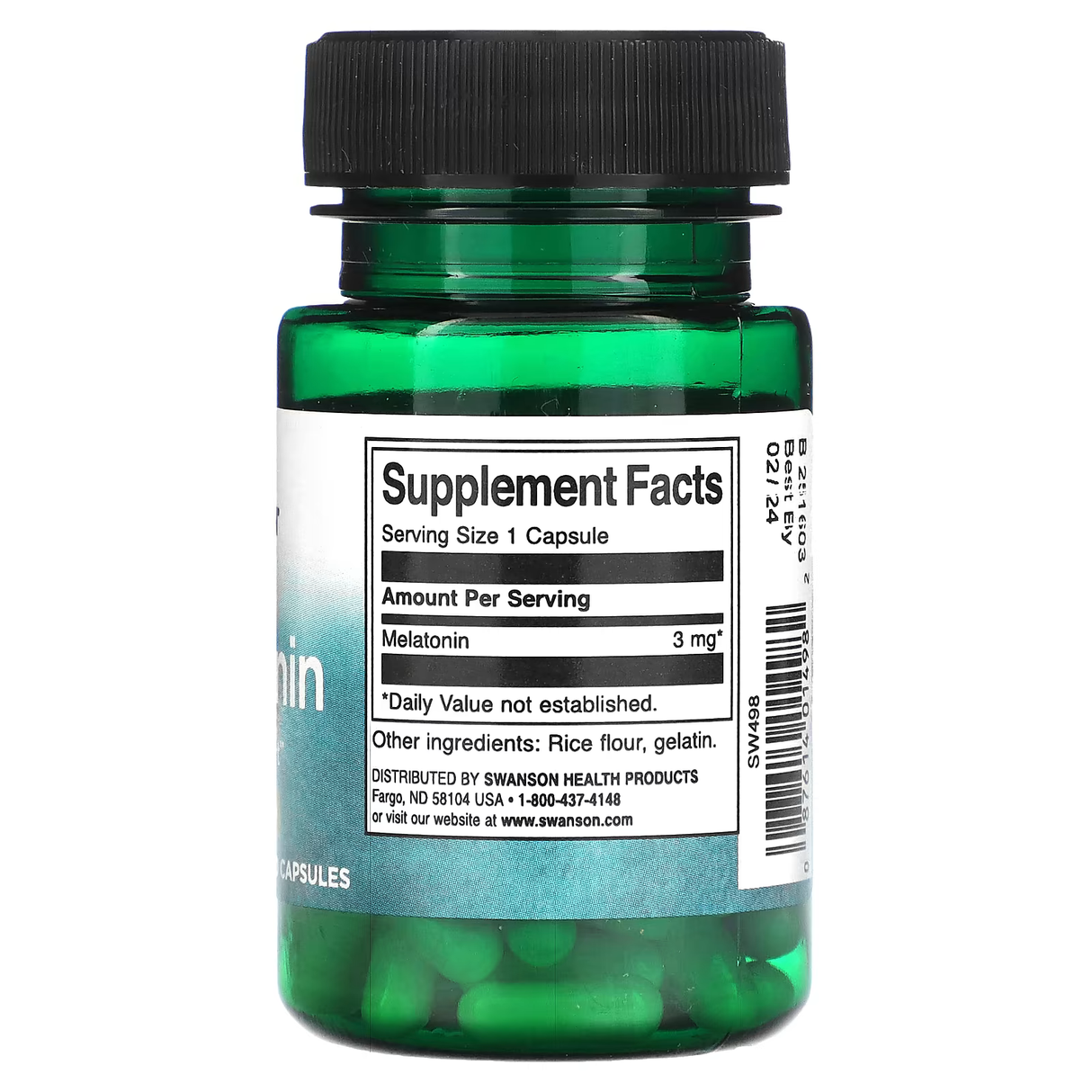 Swanson Melatonin, 3 mg, 60 Kapsula – Podrška Zdravom Snu - Dobrobit