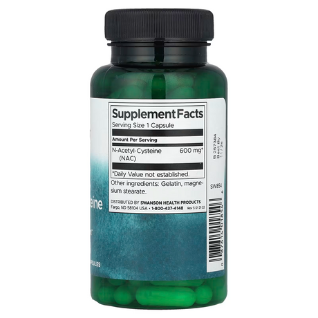 Swanson NAC, N-Acetil Cistein 600 mg, 100 Kapsula - Za Jetru i Detoksikaciju - Dobrobit