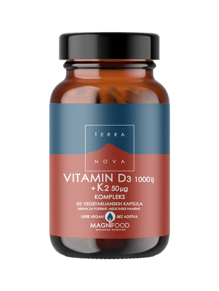 Terranova Vitamin D3 1000 IU & K2 50 mcg Kompleks, 50 Kapsula - Dobrobit