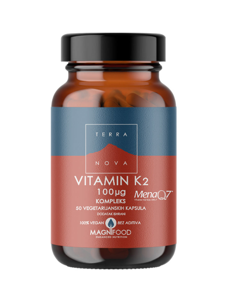 Terranova Vitamin K2 100 mcg Kompleks, 50 Kapsula - Zdravlje Kostiju - Dobrobit