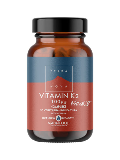 Terranova Vitamin K2 100 mcg Kompleks, 50 Kapsula - Zdravlje Kostiju - Dobrobit