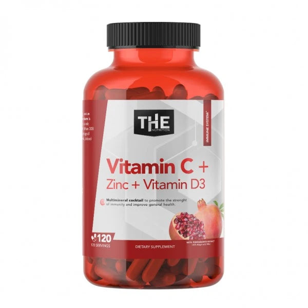 THE Nutrition Vitamin C Complex + D3 + Cink – 100 tableta