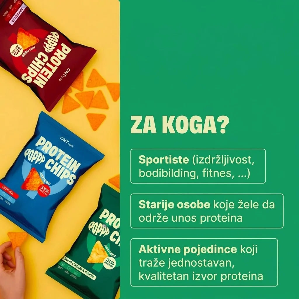 QNT Protein Chips 50g – Zdrav Hrskavi Čips sa 33% Proteina Bez Prženja