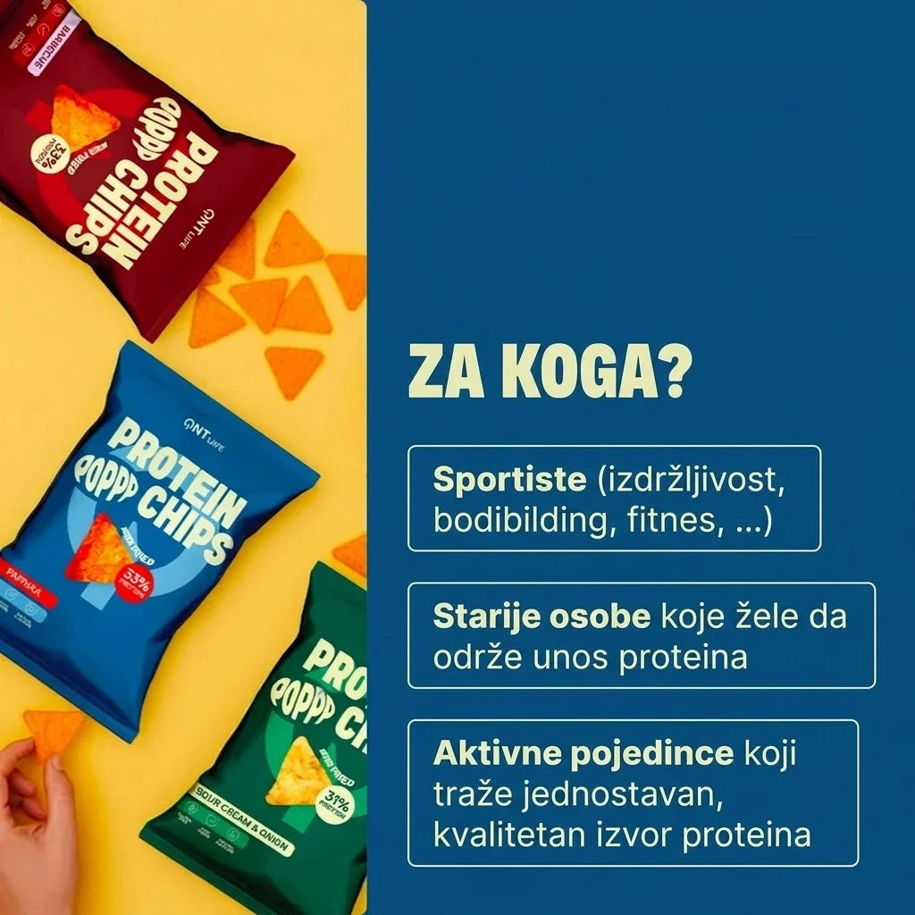 QNT Protein Chips 50g – Zdrav Hrskavi Čips sa 33% Proteina Bez Prženja