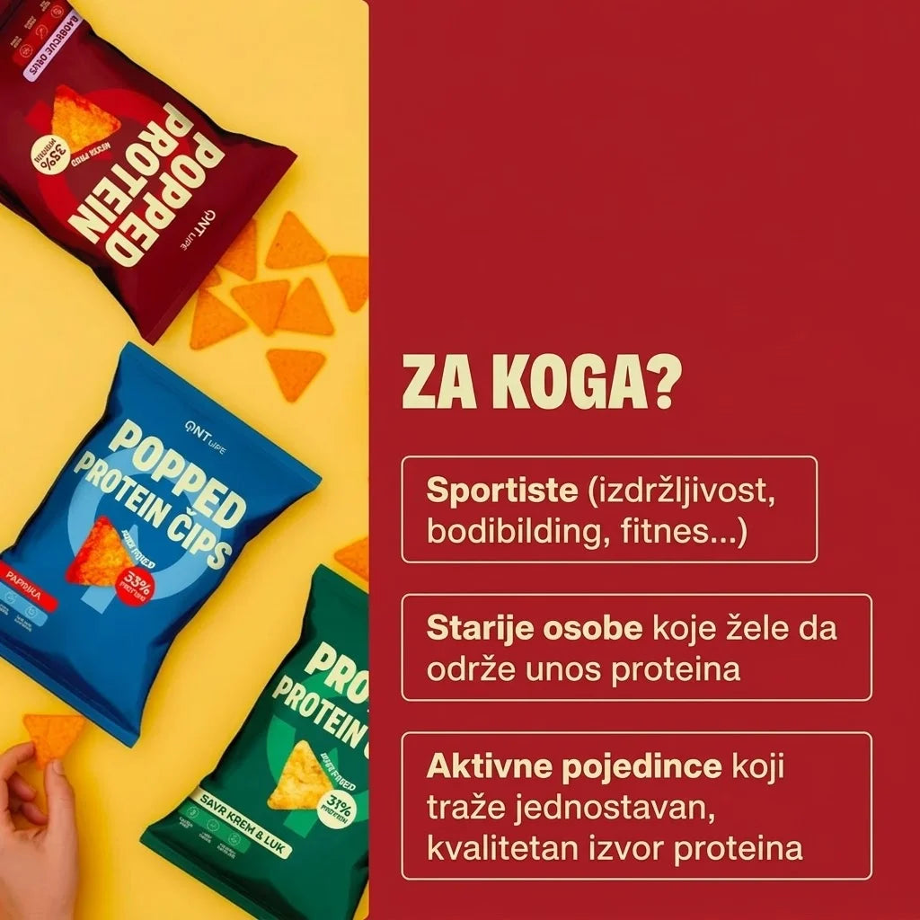 QNT Protein Chips 50g – Zdrav Hrskavi Čips sa 33% Proteina Bez Prženja