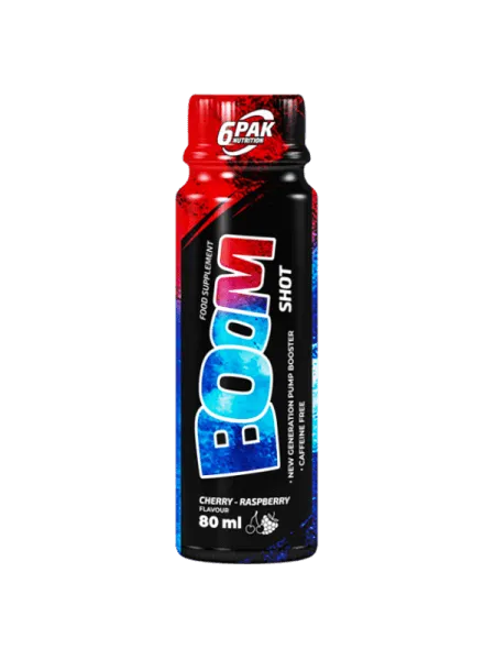 6PAK Boom Shot 80ml Trešnja-Malina – Pre-Workout Bez Stimulansa