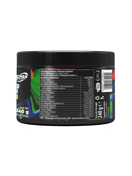 6PAK CRAZE Pre-Workout bez kreatina - Energija i fokus 240g - Dobrobit