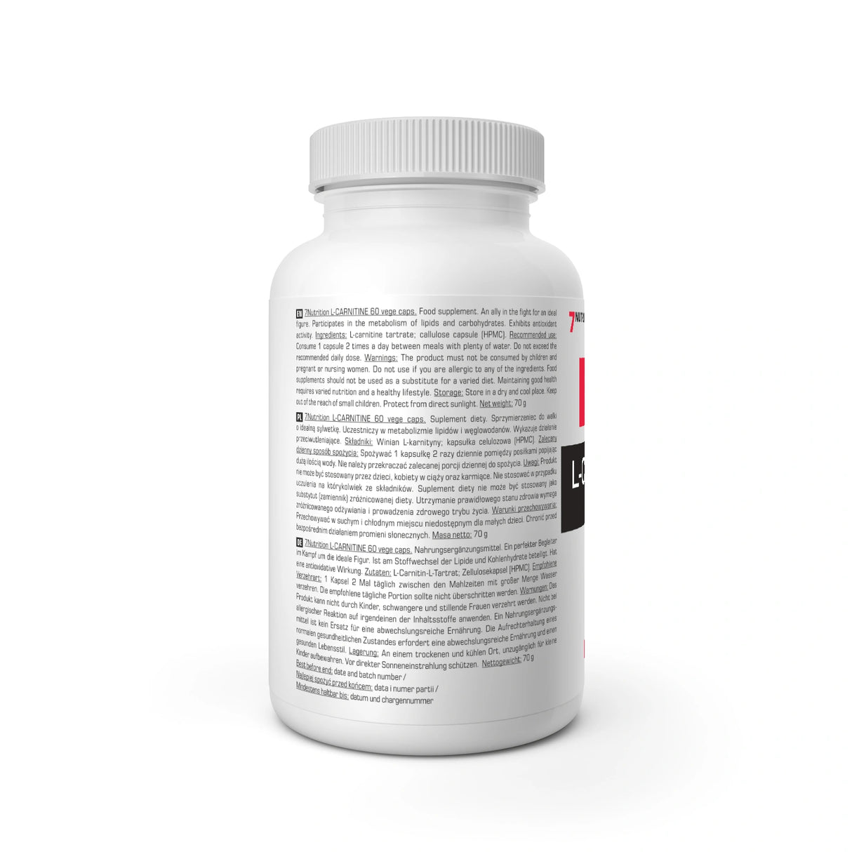 7Nutrition L-Carnitine 1000 mg 120 vege kapsula – L-karnitin za energiju i metabolizam masti