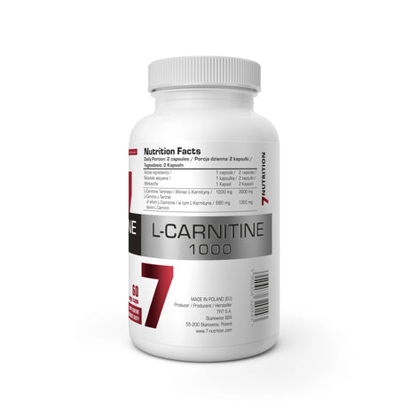 7Nutrition L-Carnitine 1000 mg 120 vege kapsula – L-karnitin za energiju i metabolizam masti