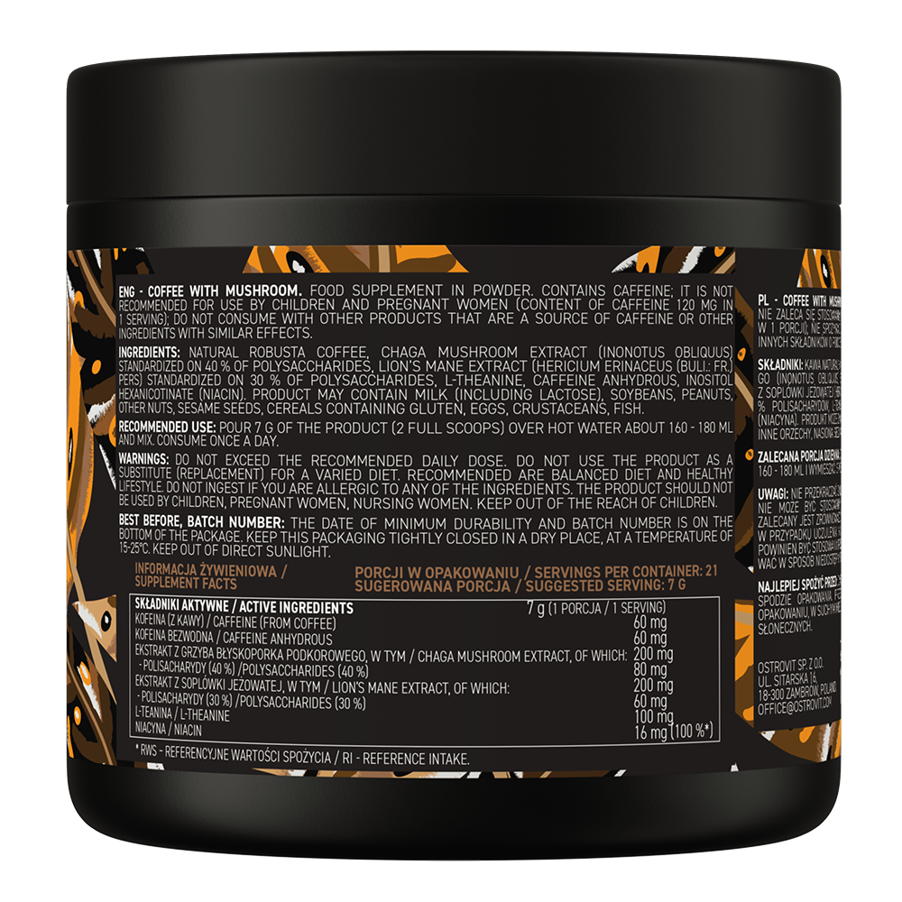 OstroVit Kafa sa Pečurkama – Prirodna Energija i Fokus Bez Stresa (150g)