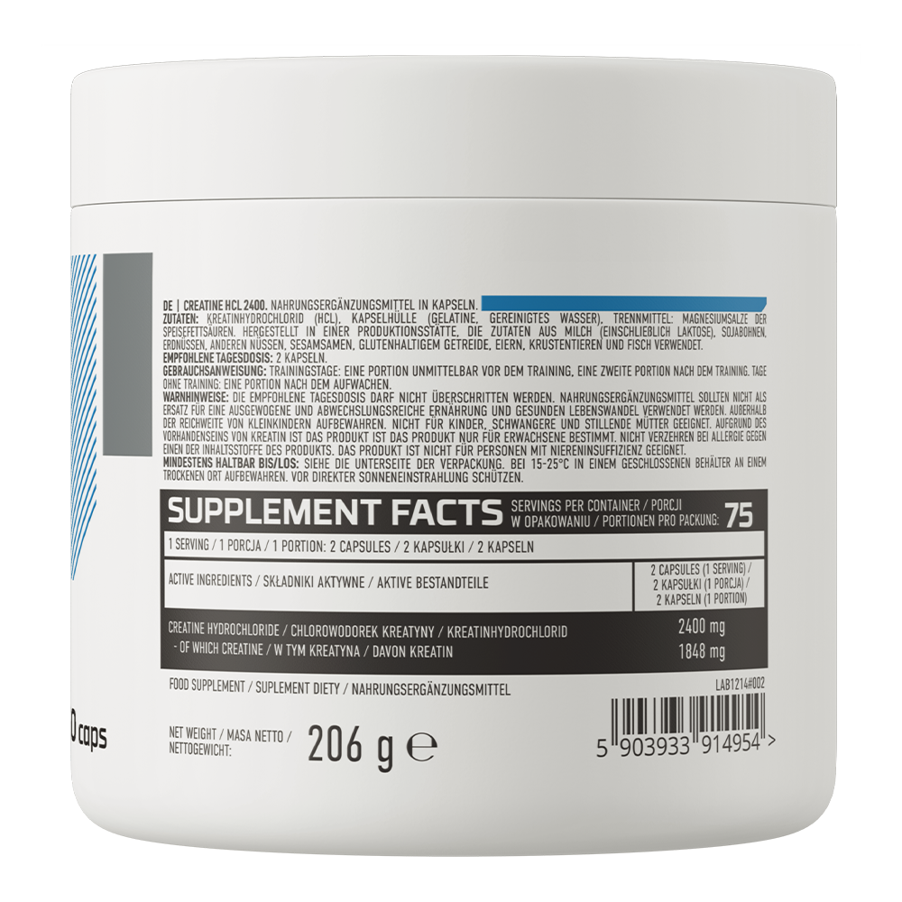 OstroVit Creatine HCl 2400 mg – Kreatin hidrohlorid kapsule za snagu i performanse