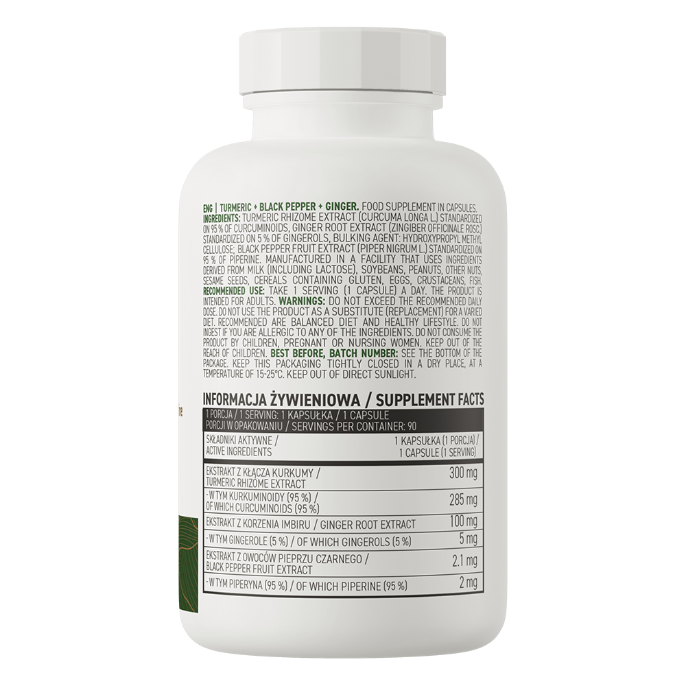 OstroVit Turmeric + Black Pepper + Ginger – Kurkuma, đumbir i piperin kapsule