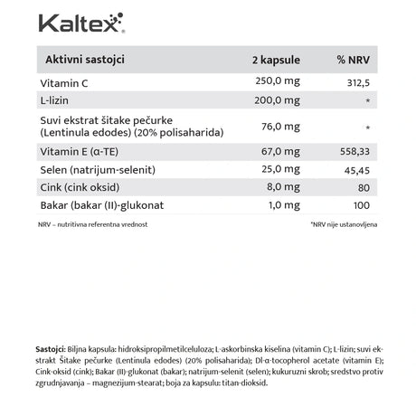Kaltex ADVANCED IMMUNE COMPLEX: Podrška Imunitetu i Nervnom Sistemu