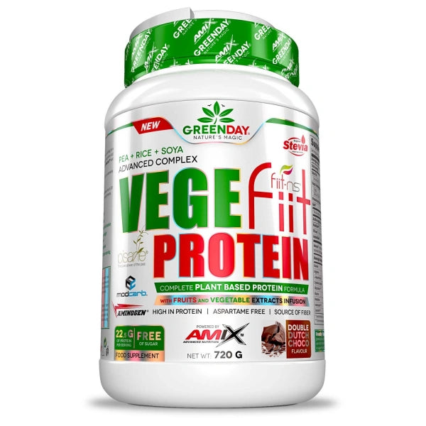 GreenDay Vege-Fiit Protein 720g Double Chocolate – Biljni Protein 75%