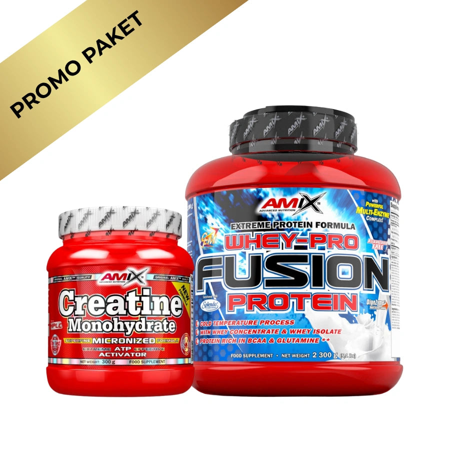 Amix Paket: Creatine Monohydrate + Whey-Pro FUSION - Ultimativni Duo za Napredak