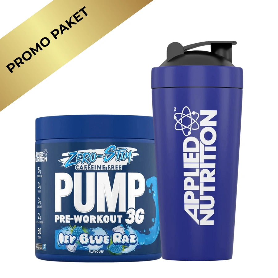 Applied Nutrition Pump 3G Zero + Metal Shaker – Ultimate Pre-Workout Bundle