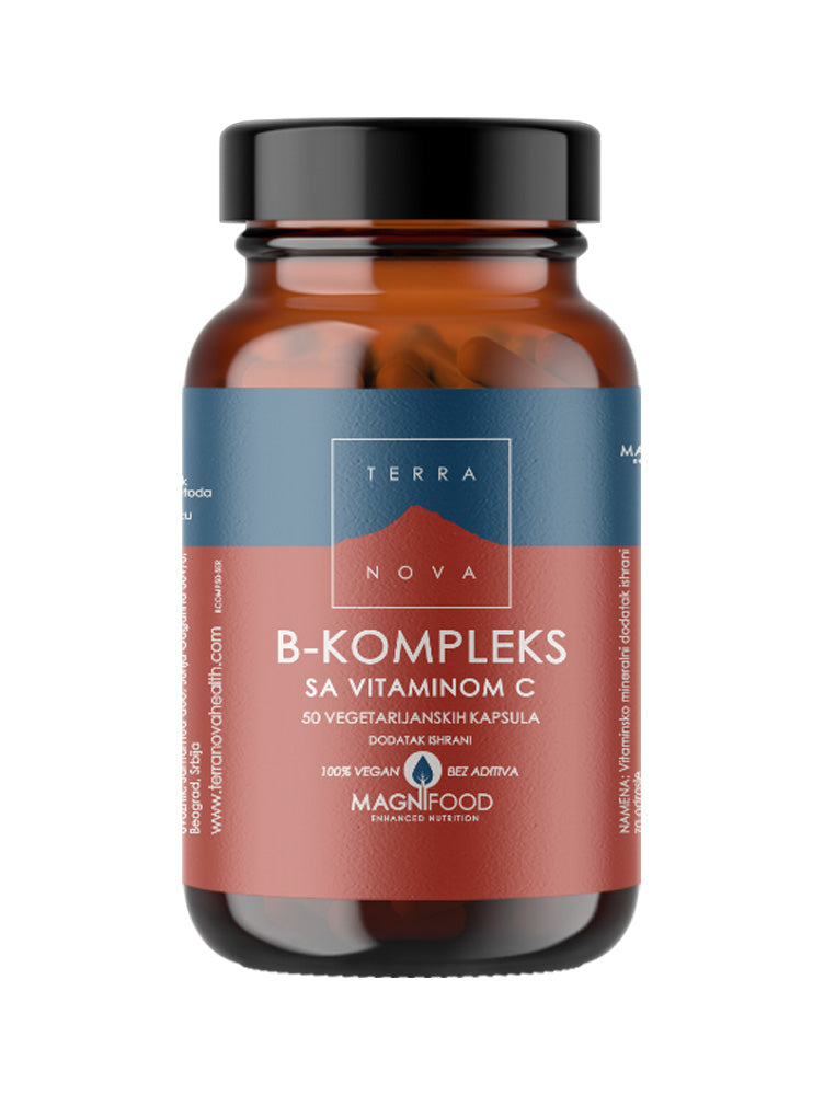 Terranova B-Kompleks sa Vitaminom C, 50 Kapsula - Podrška Energiji i Imunitetu - Dobrobit