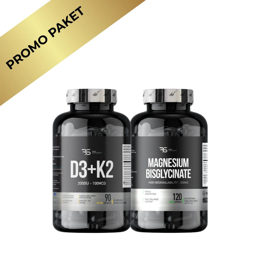 Basic Supplements Magnezijum Bisglicinat + D3K2 - Paket za kosti, srce i imunitet