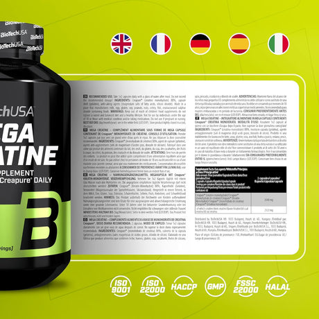 BioTechUSA Mega Creatine 120 kapsula – Creapure® kreatin monohidrat