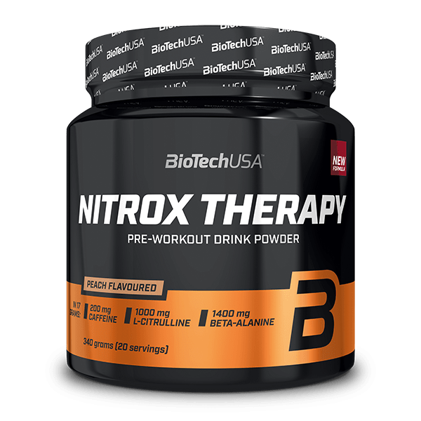 BioTechUSA Nitrox Therapy pre-workout prah, ukus breskva – 340 g
