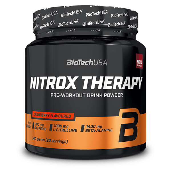 BioTechUSA Nitrox Therapy pre-workout prah, ukus brusnica – 340 g