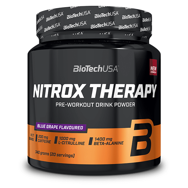 BioTechUSA Nitrox Therapy pre-workout prah, ukus grožđe – 340 g
