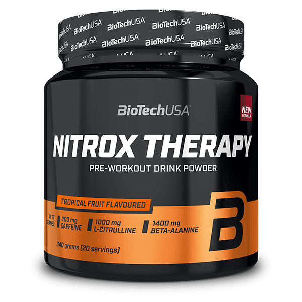 BioTechUSA Nitrox Therapy pre-workout prah, ukus tropsko voće – 340 g