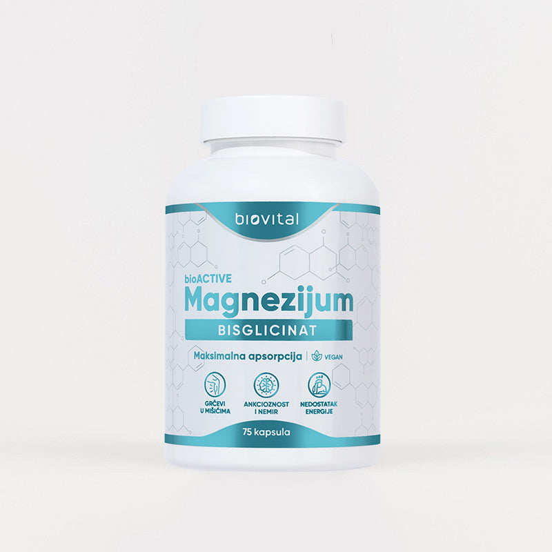 BioActive Magnezijum Bisglicinat No1 – Visokoapsorbujući Magnezijum 200 mg
