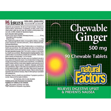 Natural Factors Chewable Ginger 500 mg – đumbir za varenje i mučninu