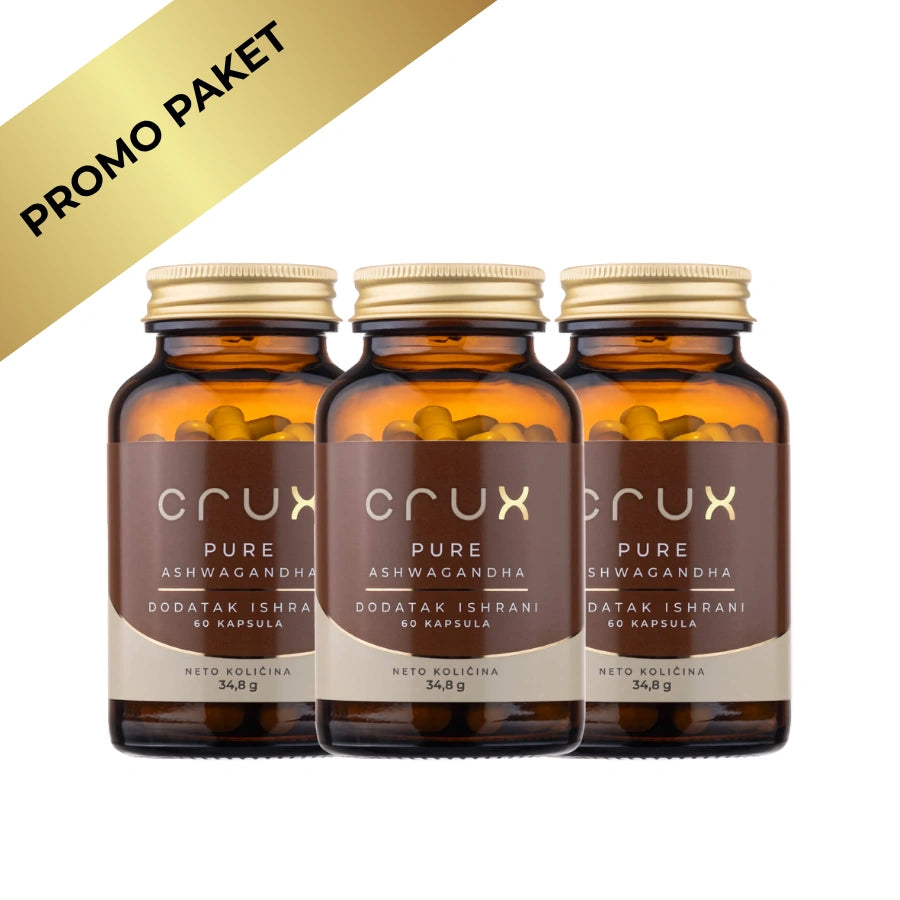 Crux Ashwagandha – 3 Kutije Za Dugotrajan Balans i Smanjenje Stresa