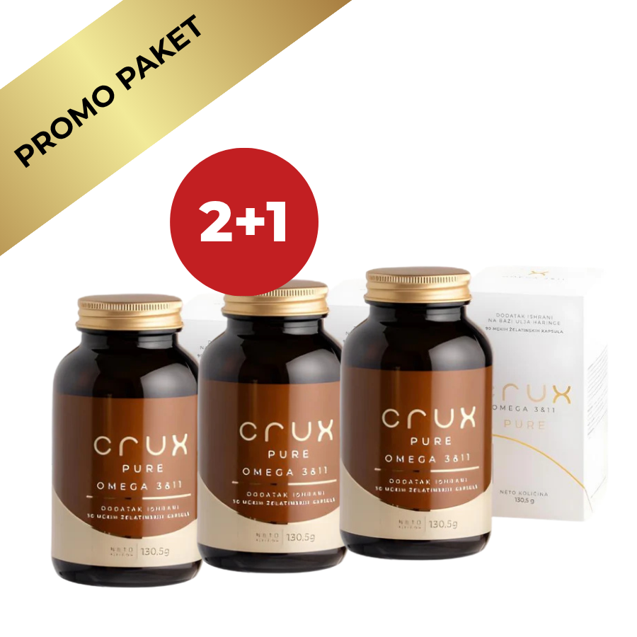 Crux Pure Omega 3 + 11 2+1 GRATIS – Premium Norveška Omega za Srce, Mozak i Vid