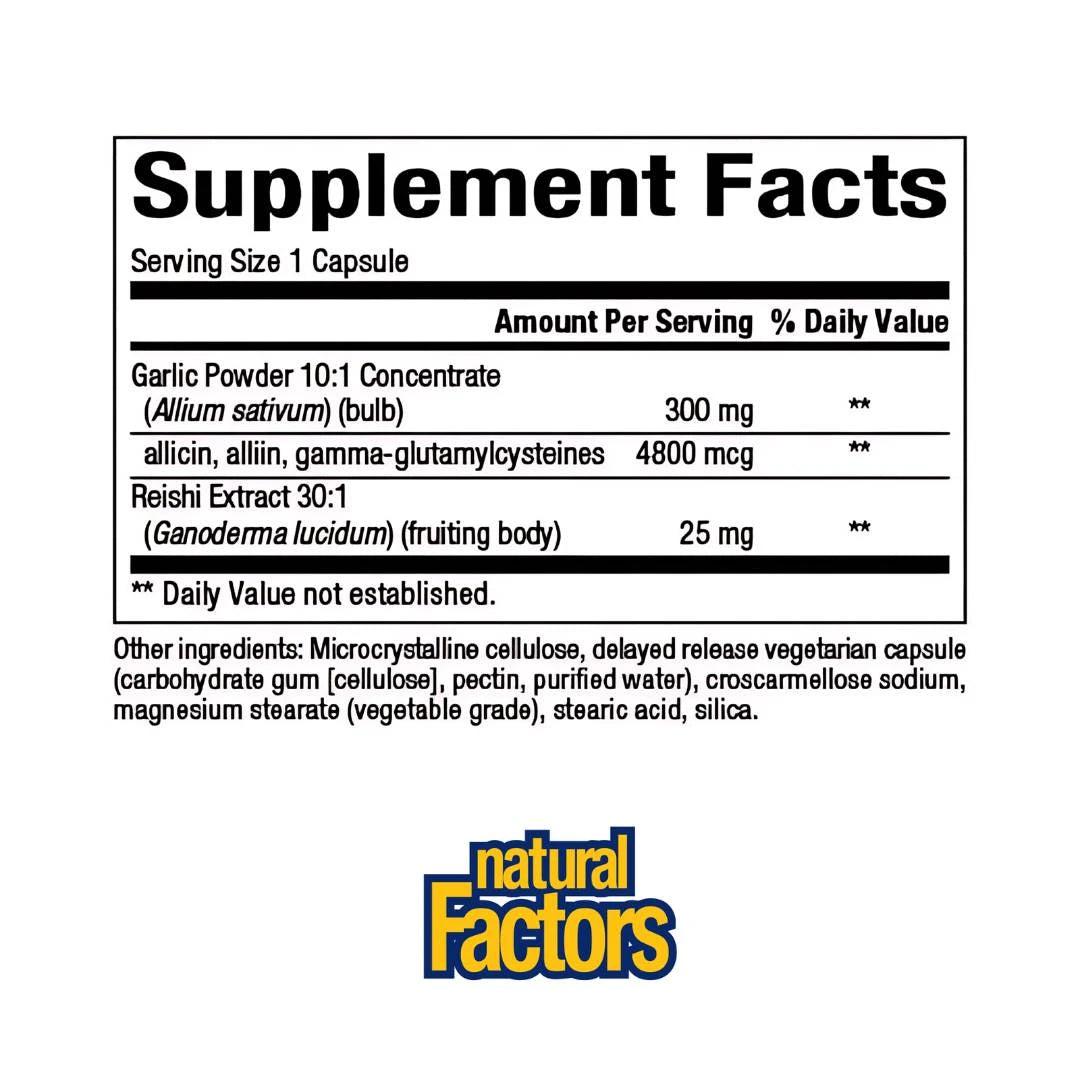 Natural Factors GarlicRich Garlic + Reishi – imunitet i zdravlje srca
