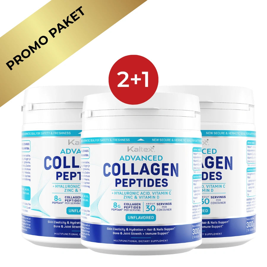 Paket 2+1 Gratis Kaltex Advanced Collagen Peptides 300 g – Kolagen za kožu, zglobove i kosti