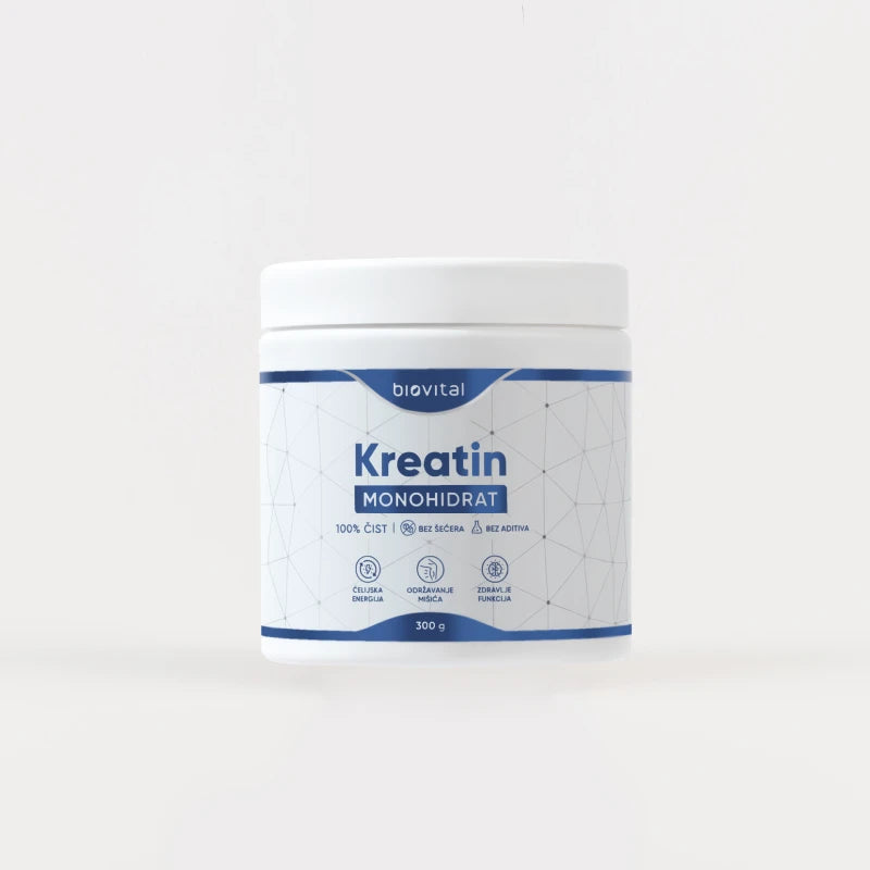 Biovital Kreatin Monohidrat 300g – Za Energiju, Fokus i Dugovečnost Tela i Uma