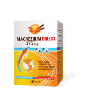 Natural Wealth Magnezijum Direkt 375 mg, 20 Kesica - Brza Podrška Mišićima - Dobrobit