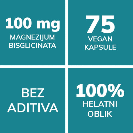 BioActive Magnezijum Bisglicinat No1 – Visokoapsorbujući Magnezijum 200 mg