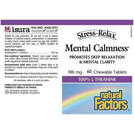 Natural Factors Mental Calmness 100 mg – L-teanin za smirenje